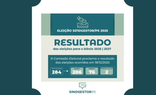 Confira o resultado das Eleições 2026 - 2027 do Sindgestor PE